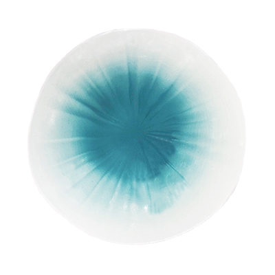 Blue Tide Lotus Leaf Shallow Plate
