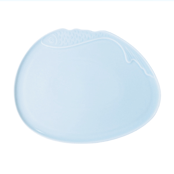 Pearl Blue Notched Pebble Platter (2)