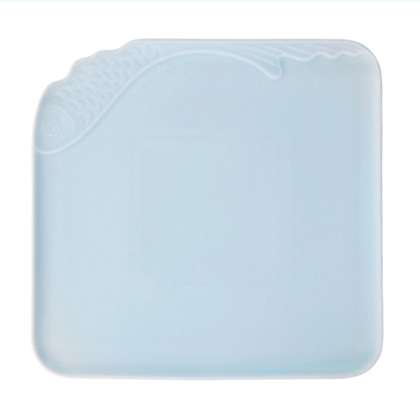 Pearl Blue Notched Square Platter