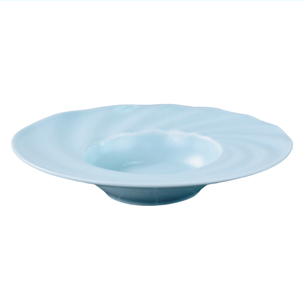 Pearl Blue Round Soup Pasta Plate