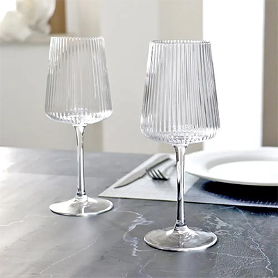 Ribbed Evelyn Wine Glass 410ml 2