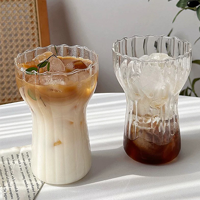 Ribbed Torch Glass 450ml 2