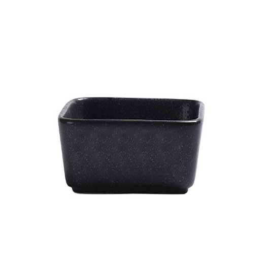 Sanding Black Deep Square Dish 9cm