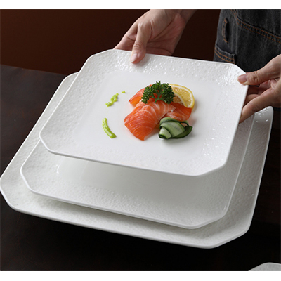 White Meteorite Square Plate