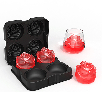 Wholesale 4 Section Silicone Ice Mould – Rose Shape – Black Manufacturer  and Supplier