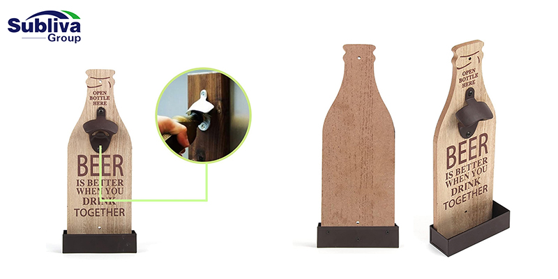 Beer Bottle Shape Wall Mounted Bottle Opener