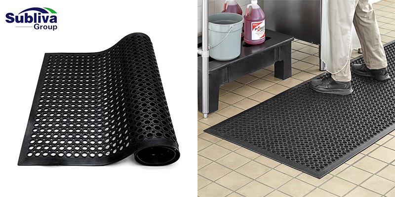 Bevelled Edge Rubber Floor Mat 150.5×90×1cm