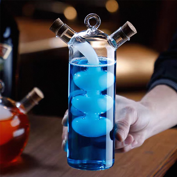 Dual Compartment Gourd  Glass 110ml & 300ml 2