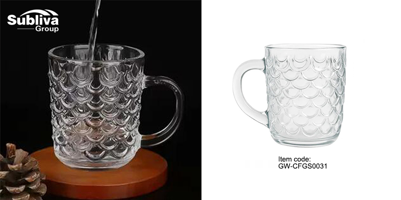Fish Scale Glass Coffee Cup 250ml