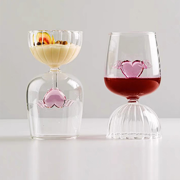 Love Heart Wine Glass With Dome Base 400ml 3