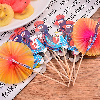 Peafowl Topper Cocktail Picks - Pack Of 100