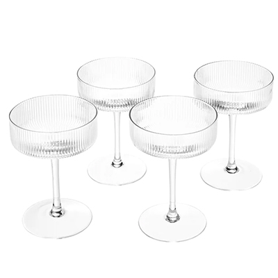 Ribbed Coupe Glass 280ml 3