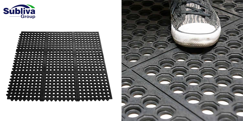 Rubber Interlocking Floor Mat 90x90x1.2cm