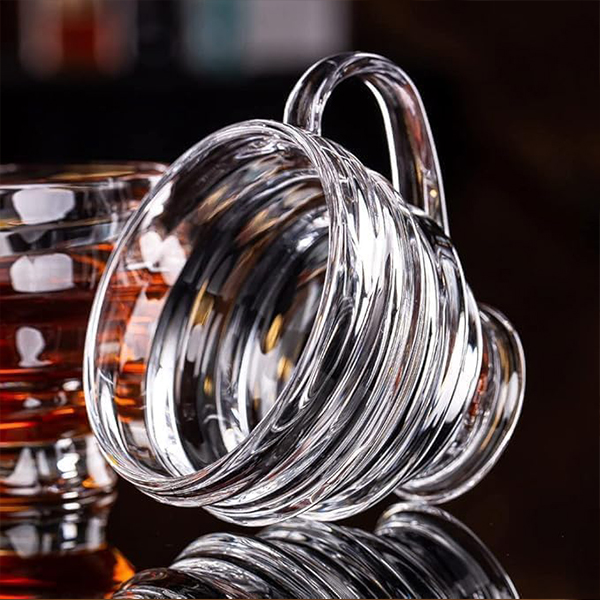 Spiral Glass Coffee Cup 210ml 2