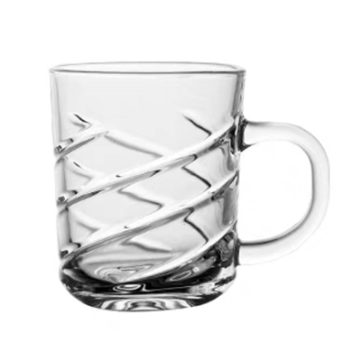 Spiral Glass Coffee Cup 240ml