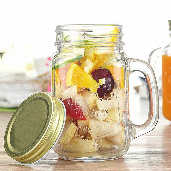 Square Mason Drinking Jar 500ml 3