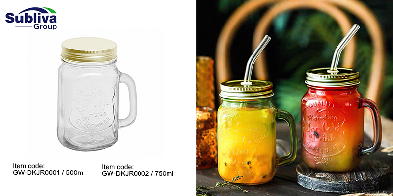 Square Mason Drinking Jar