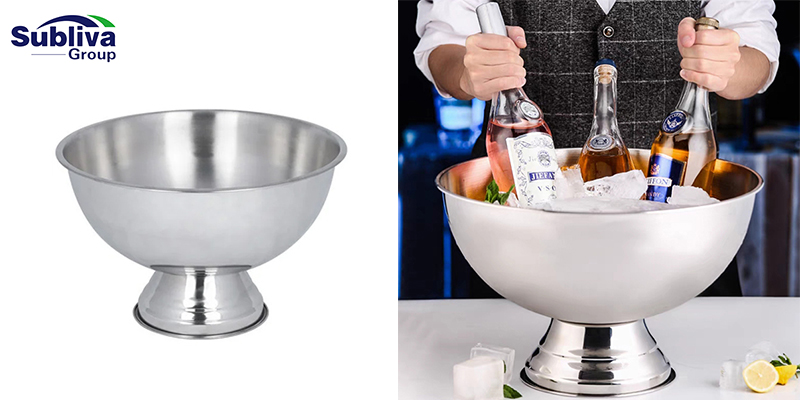 Stainless Steel Champagne Bowl 15L 4