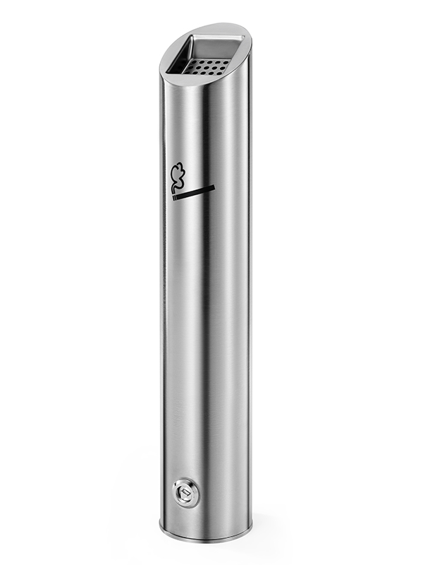 Stainless Steel Cylinder Wall Mounted Cigarette Bin (3)