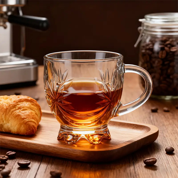 Star Jasmine Glass Coffee Cup 210ml 2