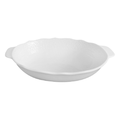 White Daphne Eared Oval Plate