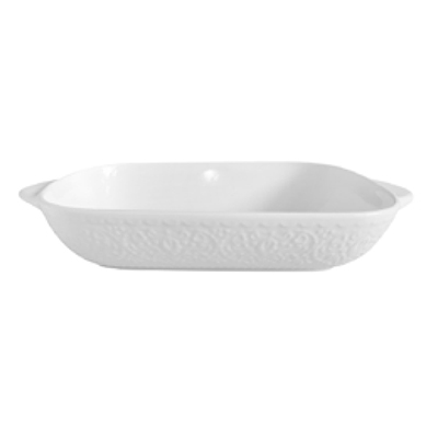 White Daphne Eared Rectangular Baking Tray