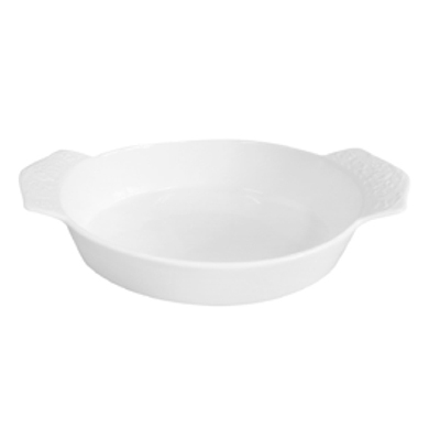 White Daphne Eared Round Baking Tray