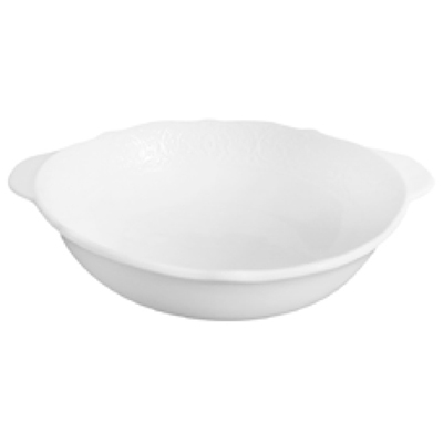 White Daphne Eared  Round Plate