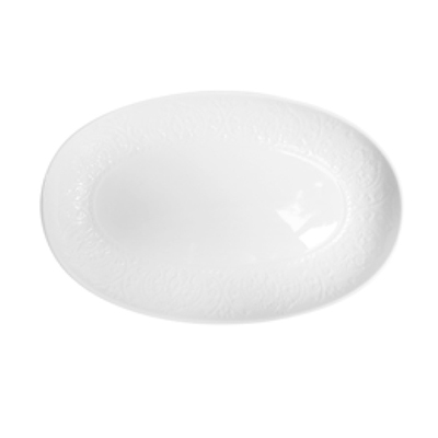 White Daphne Oval Deep Plate
