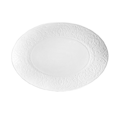 White Daphne Oval Plate