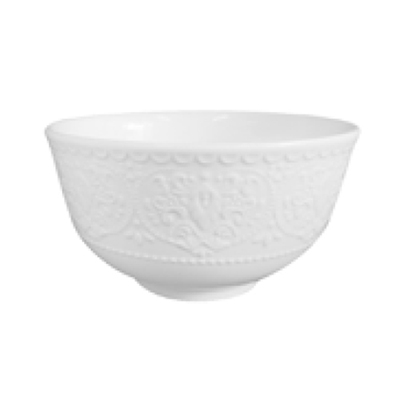 White Daphne Round Bowl