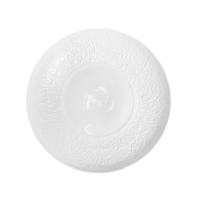 White Daphne Round Deep Plate