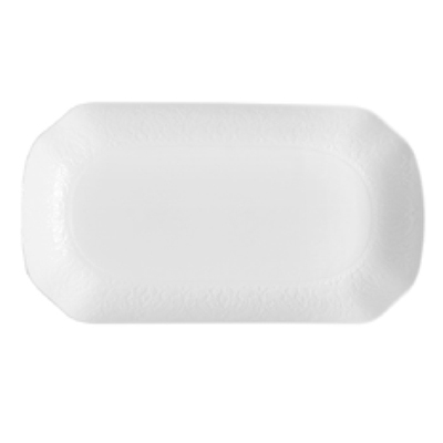White Daphne Rounded Rectangular Plate