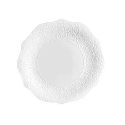 White Daphne Wavy Rim Round Plate