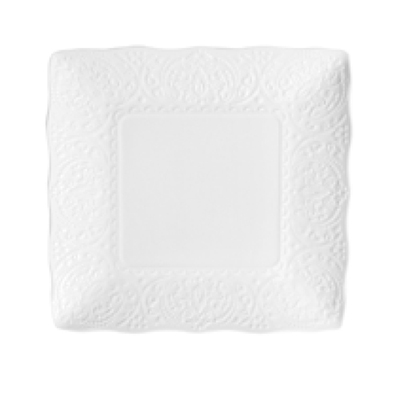White Daphne Wavy Rim Square Plate