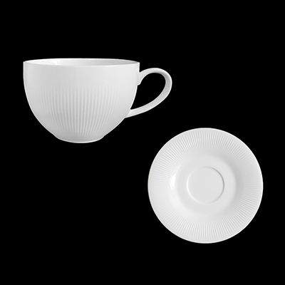 White Elara Cup 240ml&White Elara Saucer 15.1cm