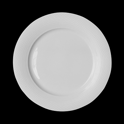White Lattice Round Flat Plate