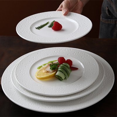 White Meteorite Round Flat Plate
