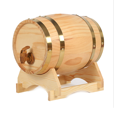 Wooden Horizontal Beer Barrel Dispenser 2.5L 2